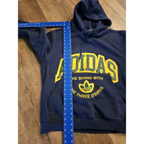 ADIDAS VRCT Hoodie Night Indigo Mens Sz Large Big Logo Navy Blue - Picture 5 of 8